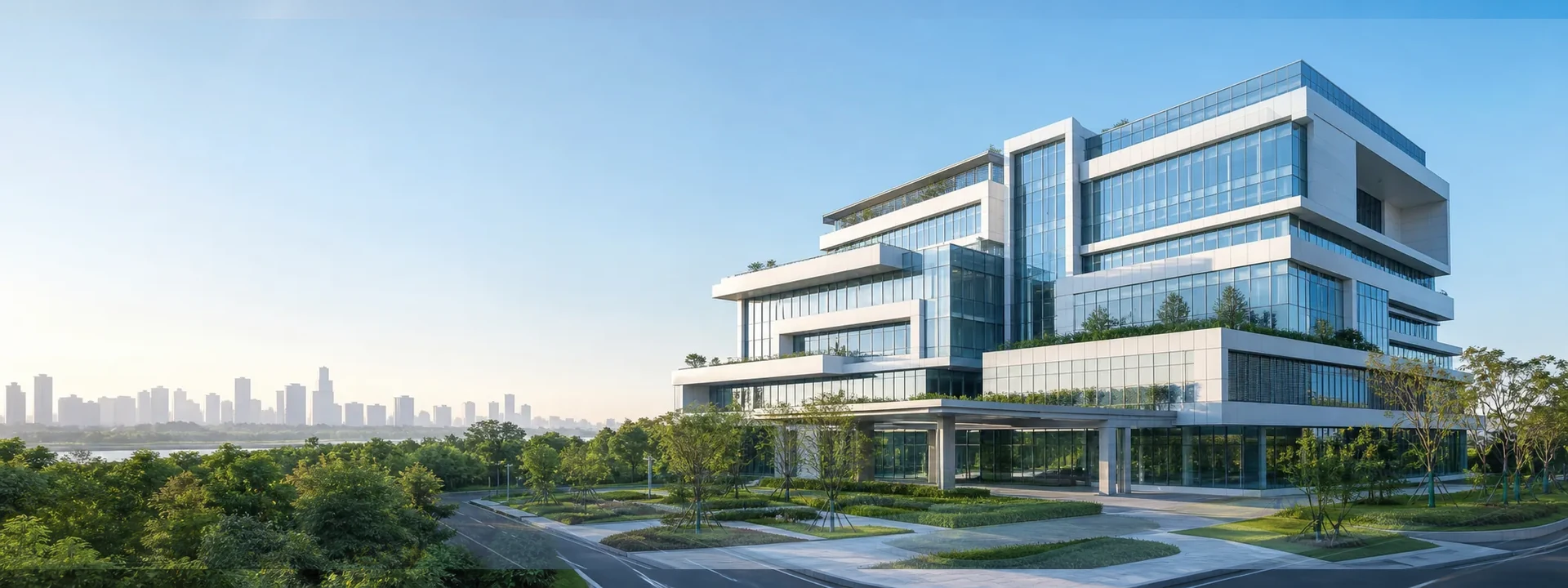 A modern green technology park and corporate headquarters
