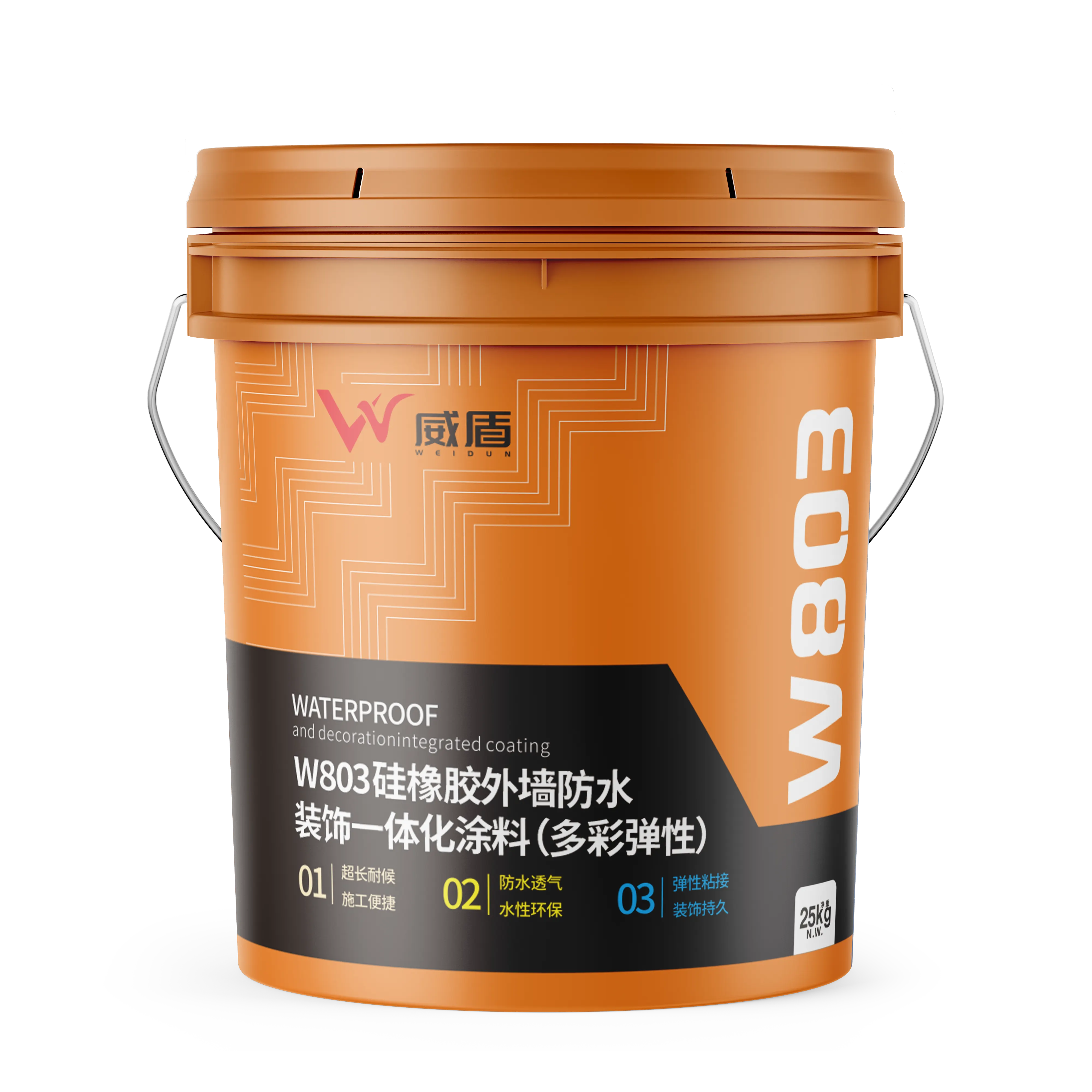 W803 Silicone Rubber Integrated Waterproofing and Decorative Coating for Exterior Walls (Intermediate Coat)