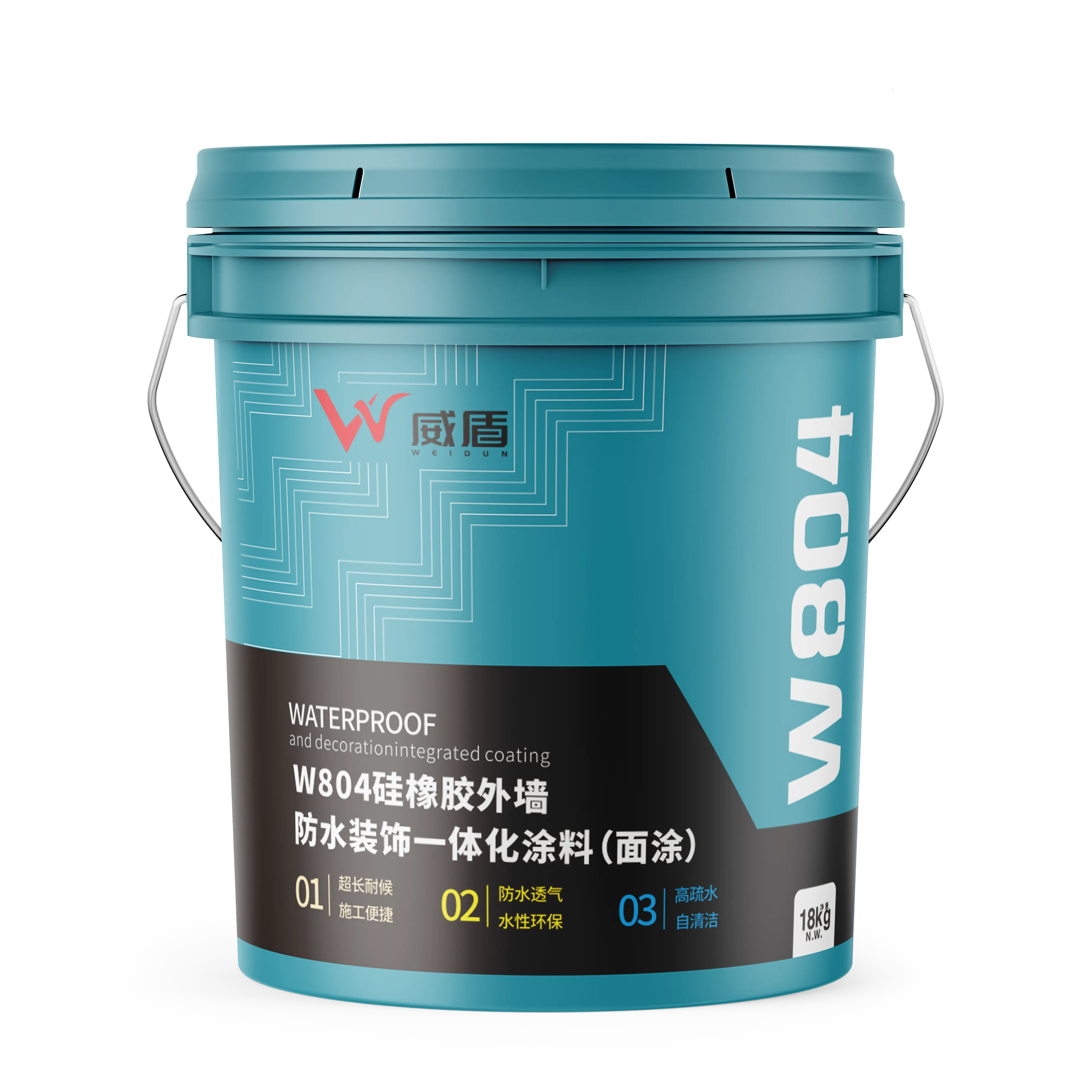 W804 Silicone Rubber Integrated Waterproofing and Decorative Coating for Exterior Walls (Topcoat)