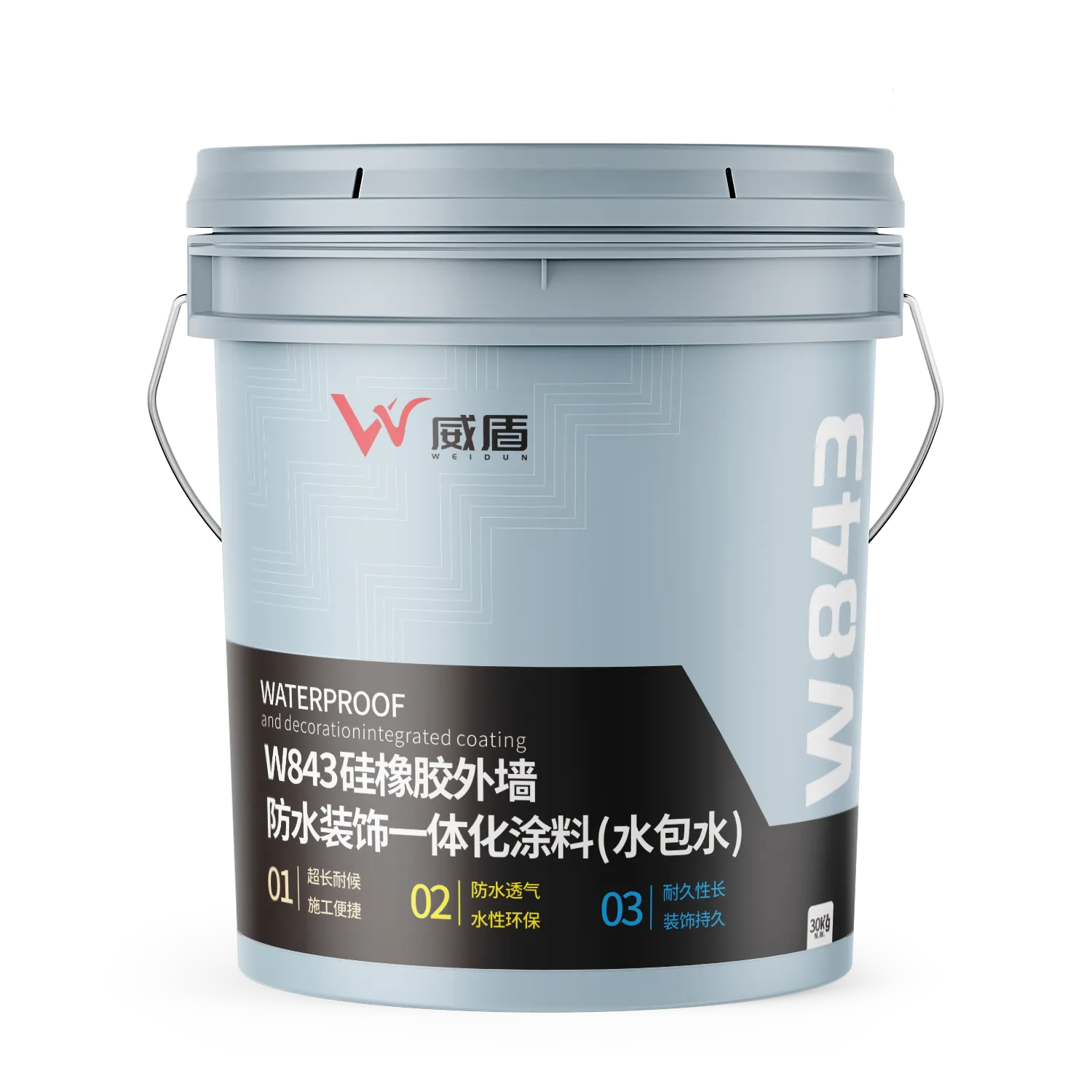 W843 Silicone Rubber Integrated Waterproofing and Decorative Coating for Exterior Walls (Water-in-Sand)